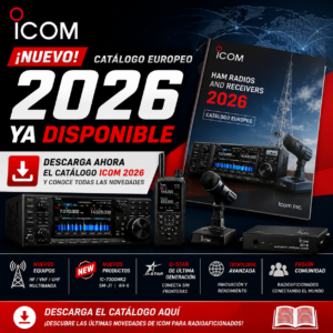 ICOM catálogo de radios y receptores para radioaficionados de 2026