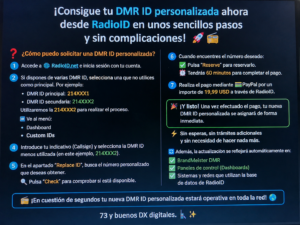 Consigue tu DMR ID personalizada ahora desde RadioID en unos sencillos pasos y sin complicaciones