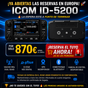 YA ABIERTAS LAS RESERVAS EN UK ICOM 5200